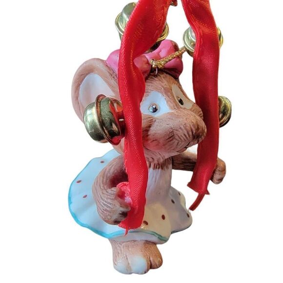 Amy Wulfing 1990 Mouse Bells Vintage Ornament Rare Christmas - Picture 4 of 4